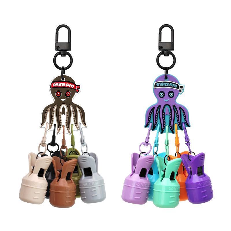 Fishing Lure Accessories - ชุด 6 ชิ้น เหยื่อตกปลาหมึกเว็บฟุตพร้อมคาราบิเนอร์ ฝาครอบตะขอ เหยื่อตกปลาหมึกกระดองร่ม